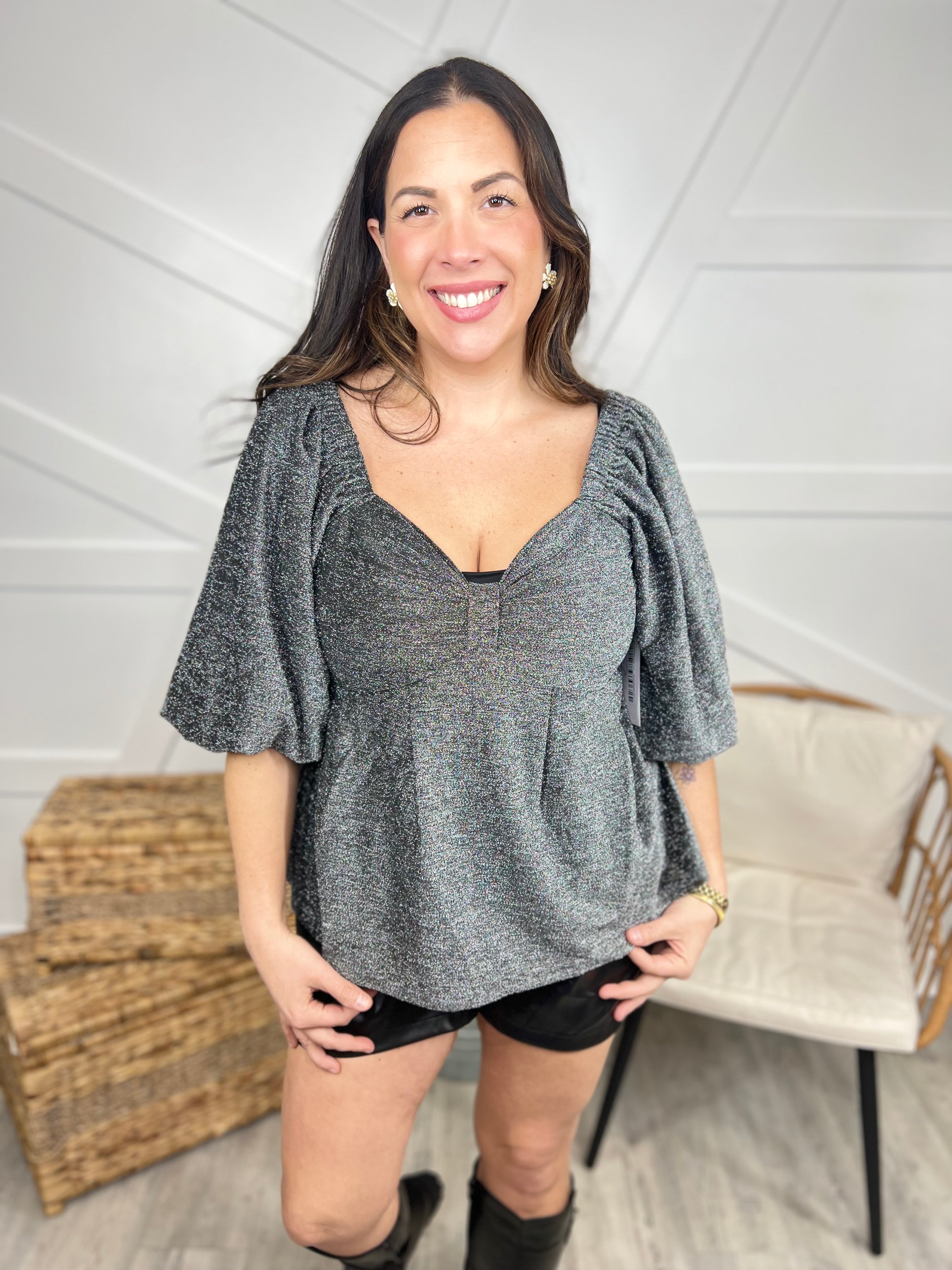 Spreading Joy Top-110 Short Sleeve Top-Oddi-Heathered Boho Boutique, Women's Fashion and Accessories in Palmetto, FL