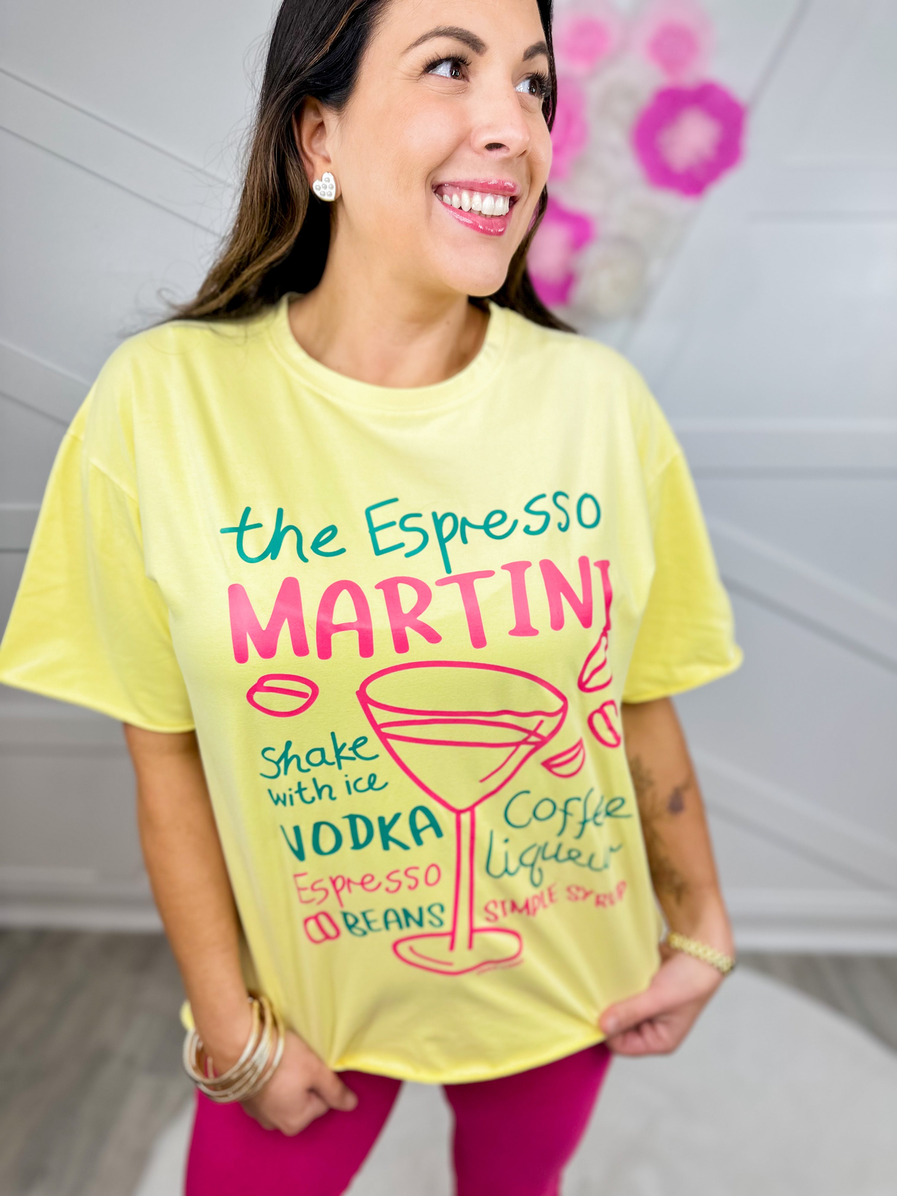 Espresso Martini Graphic Tee-130 Graphic Tees-Southern Grace-Heathered Boho Boutique, Women's Fashion and Accessories in Palmetto, FL