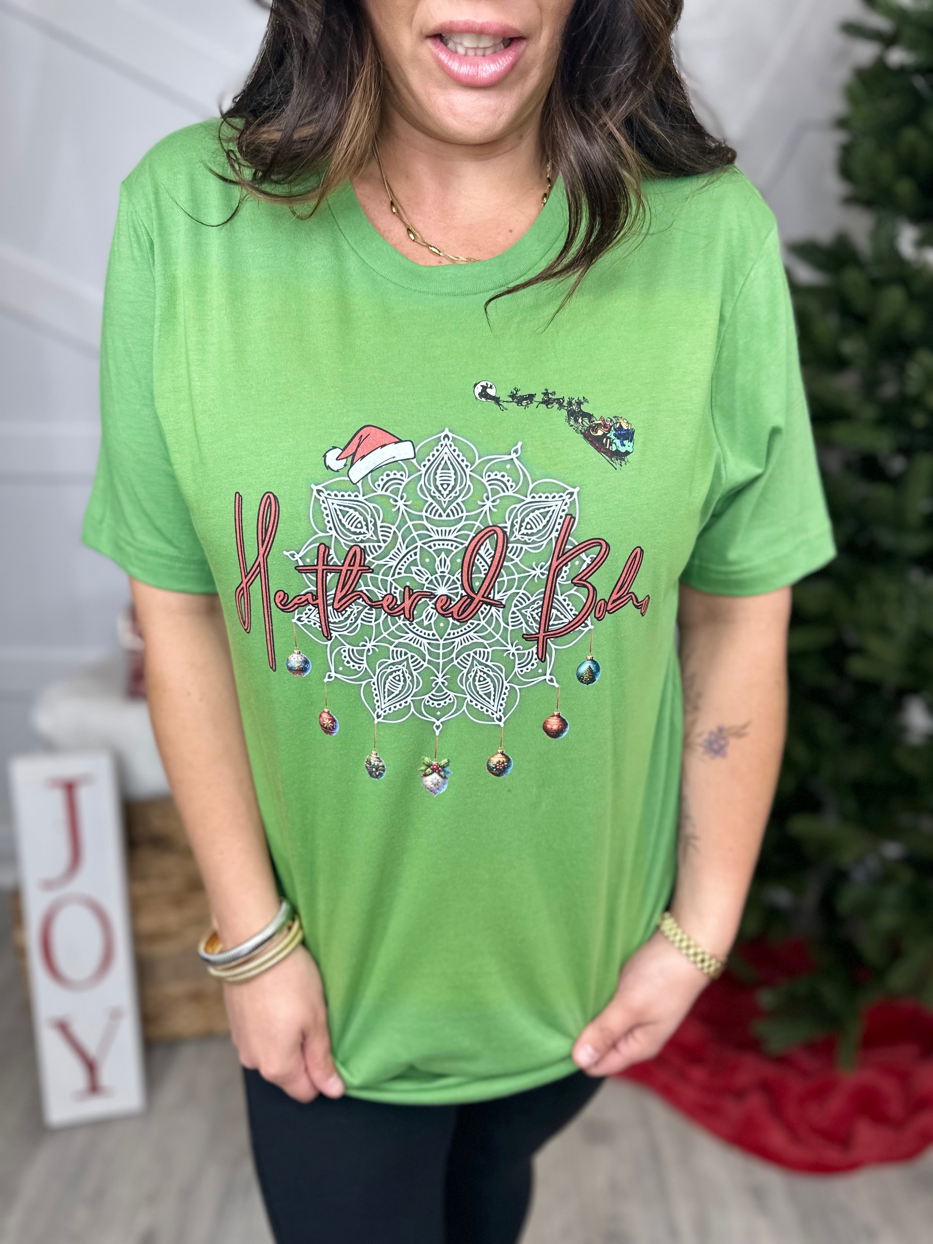 Custom Heathered Boho Xmas Graphic Tee-130 Graphic Tees-Heathered Boho-Heathered Boho Boutique, Women's Fashion and Accessories in Palmetto, FL