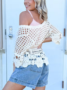 Boho Breeze Crochet Top-110 SHORT SLEEVE TOP-SEW IN LOVE-Heathered Boho Boutique, Women's Fashion and Accessories in Palmetto, FL