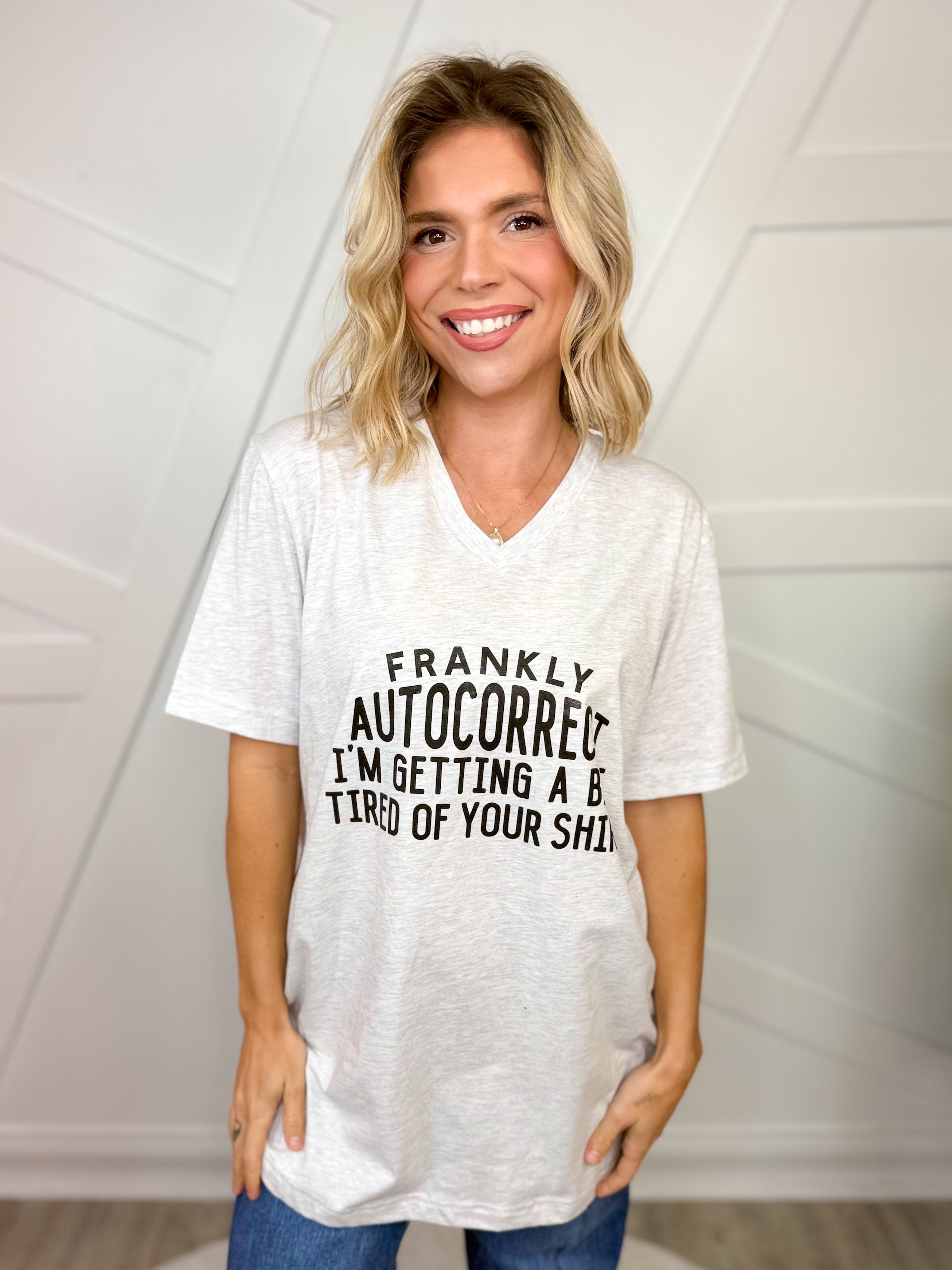 Autocorrect Graphic Tee-130 Graphic Tees-Heathered Boho-Heathered Boho Boutique, Women's Fashion and Accessories in Palmetto, FL