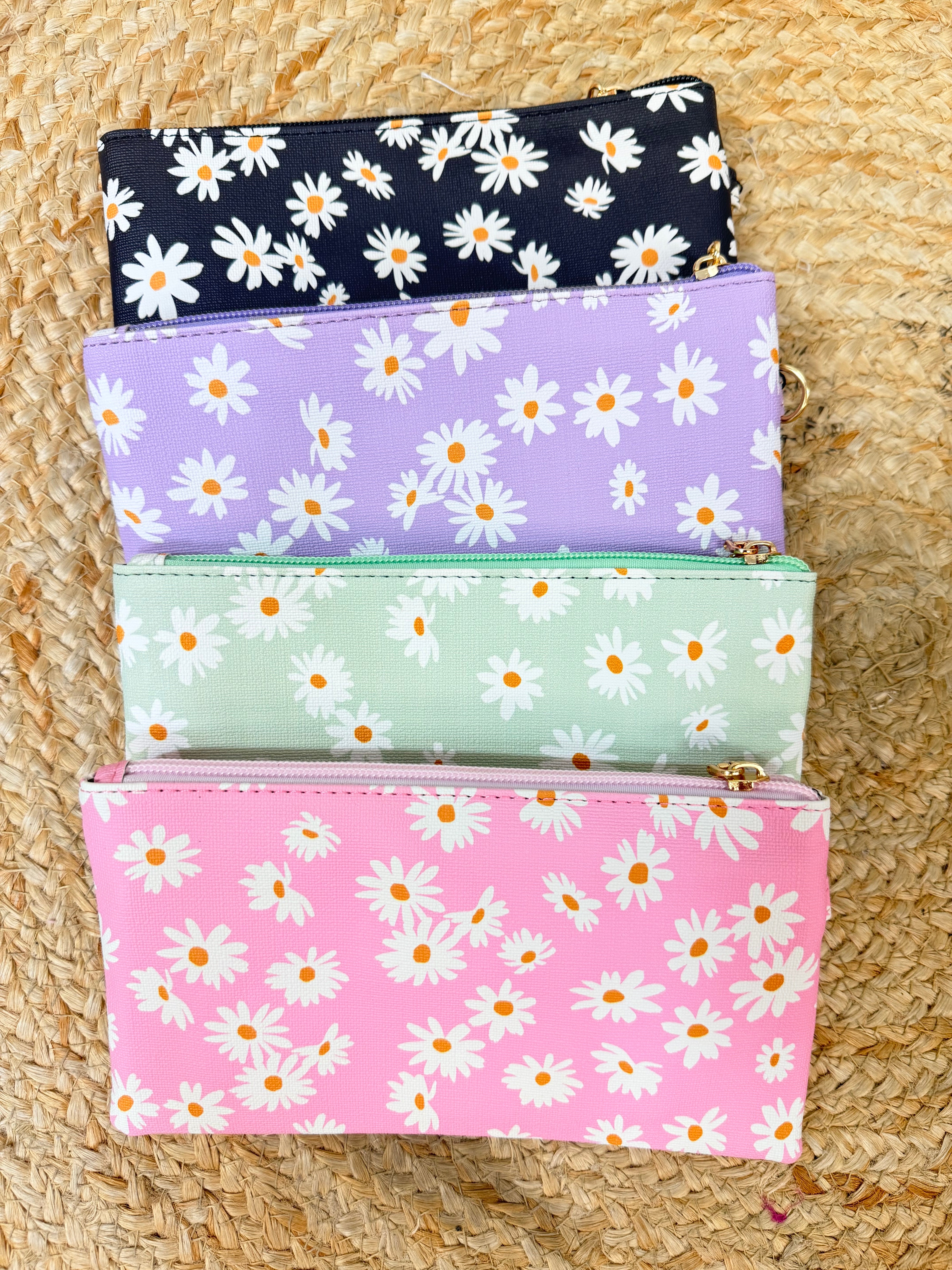 Daisy Wristlet-320 Bags-Zenana-Heathered Boho Boutique, Women's Fashion and Accessories in Palmetto, FL