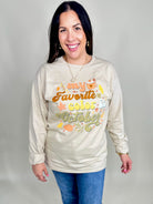 My Favorite Color is October Graphic Long Sleeve-120 Long Sleeve Tops-Heathered Boho-Heathered Boho Boutique, Women's Fashion and Accessories in Palmetto, FL