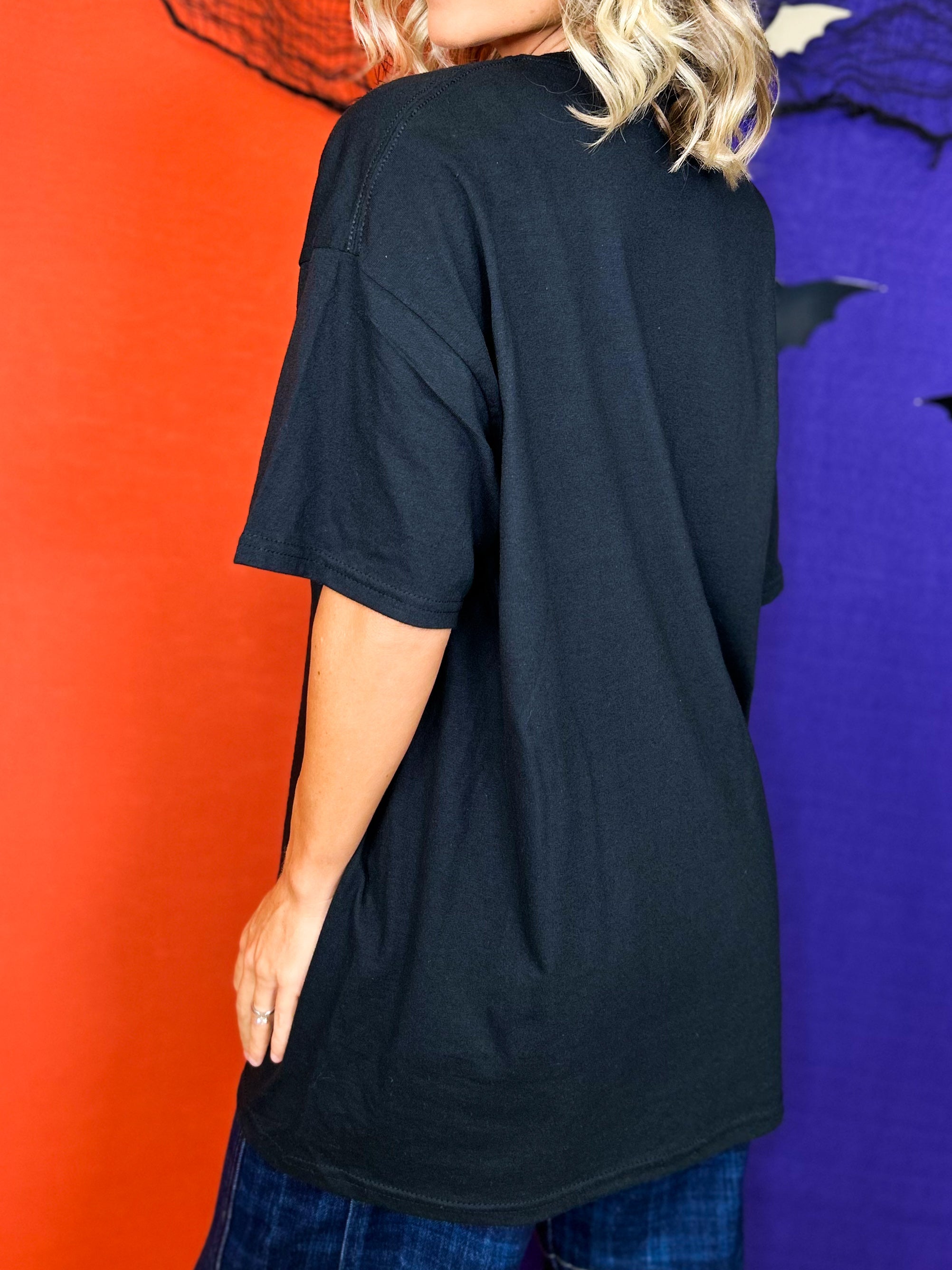 Peaking Halloween Graphic Tee-130 Graphic Tees-Heathered Boho-Heathered Boho Boutique, Women's Fashion and Accessories in Palmetto, FL