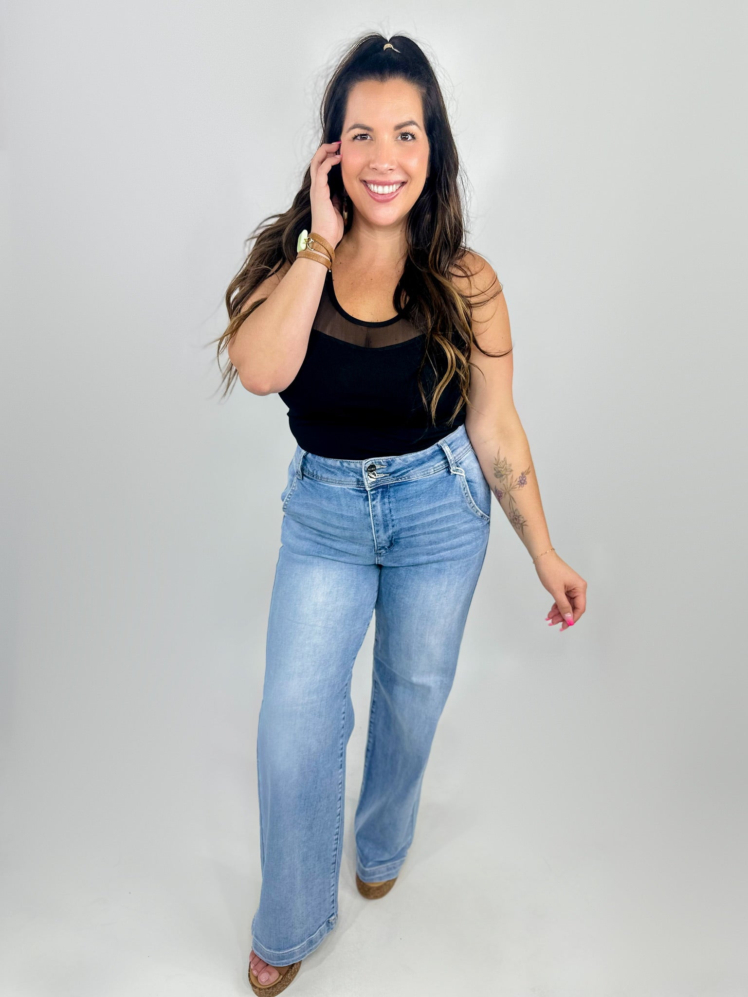 Effortless Wide Leg Jeans By Risen Jeans-190 Jeans-Risen Jeans-Heathered Boho Boutique, Women's Fashion and Accessories in Palmetto, FL