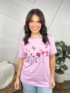 BCA Butterfly Garden Graphic Tee - LIlac-130 Graphic Tees-Heathered Boho-Heathered Boho Boutique, Women's Fashion and Accessories in Palmetto, FL