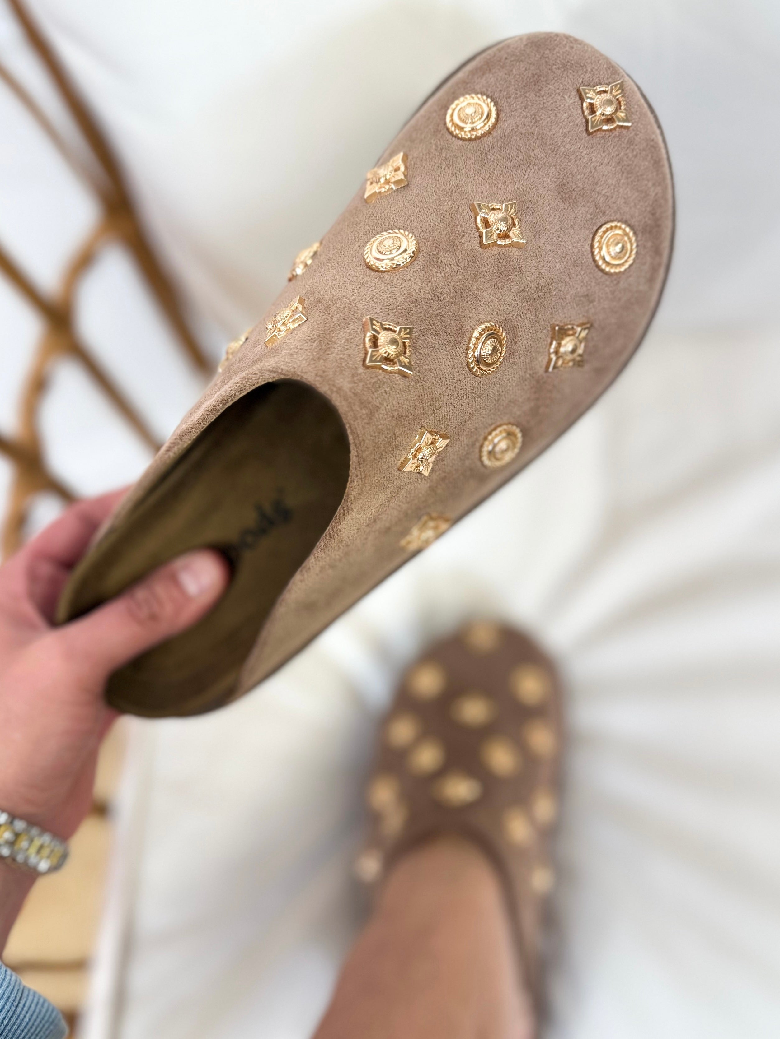 Sunday Slip Ons - Taupe Suede-350 SHOES-Outwoods-Heathered Boho Boutique, Women's Fashion and Accessories in Palmetto, FL