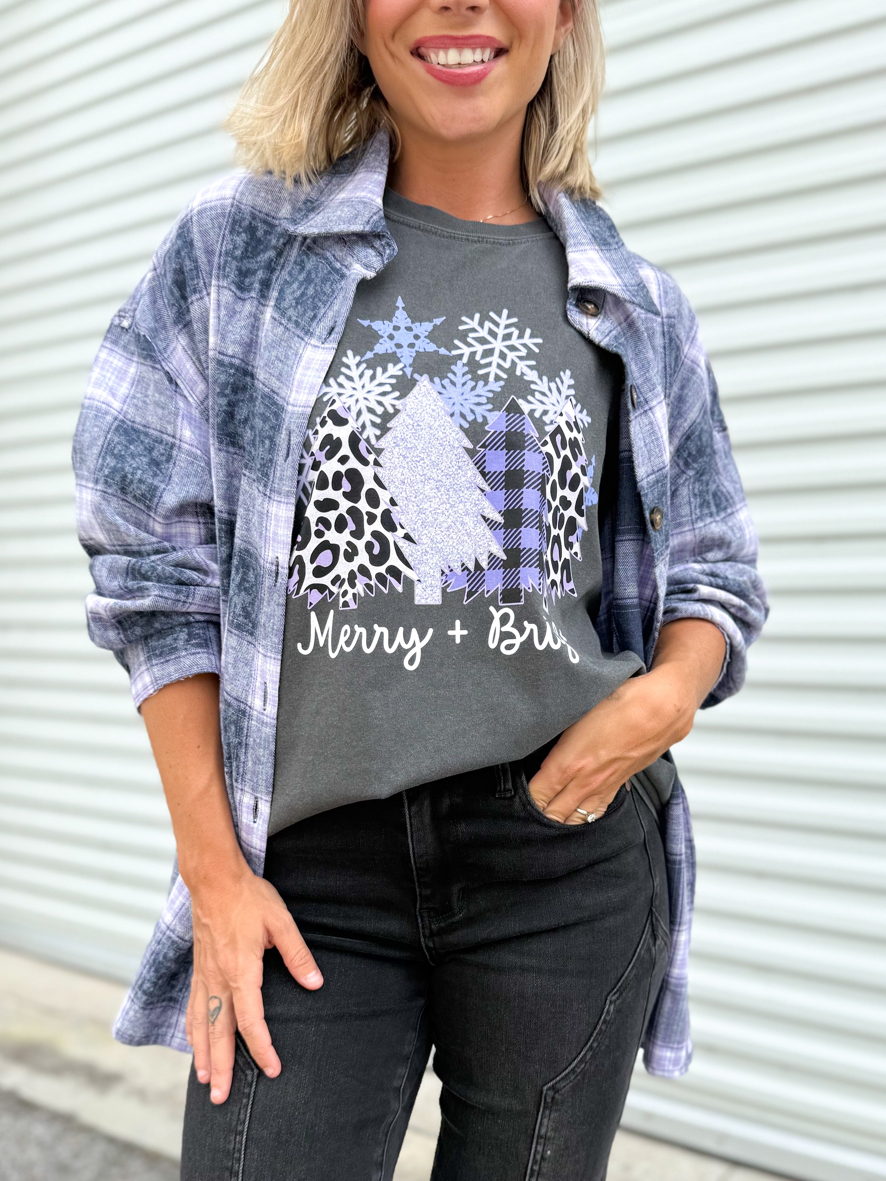 Purple Leopard Trees Graphic Tee-130 Graphic Tees-Heathered Boho-Heathered Boho Boutique, Women's Fashion and Accessories in Palmetto, FL