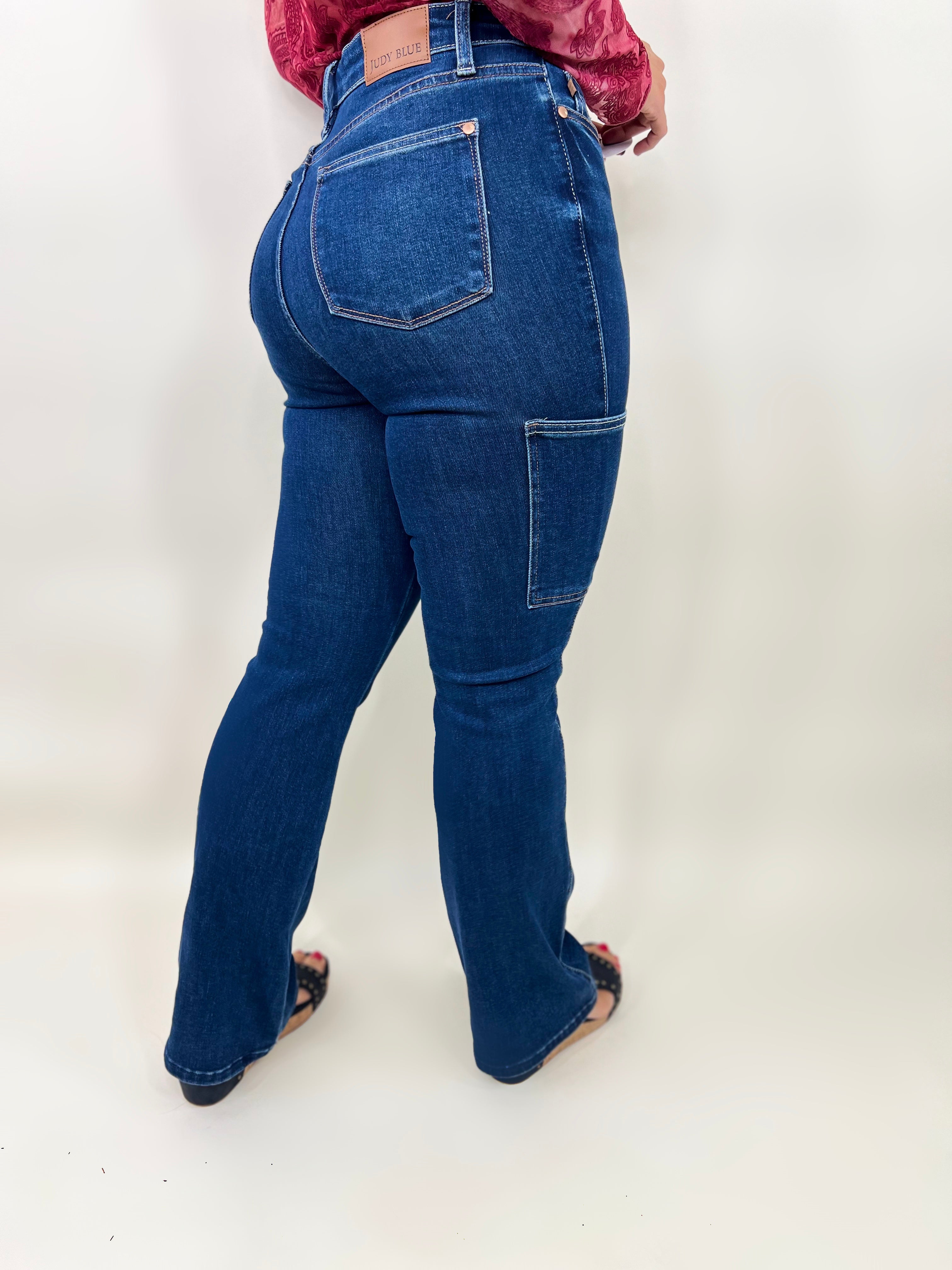 Sergeant Cargo Bootcut by Judy Blue-190 Jeans-Judy Blue-Heathered Boho Boutique, Women's Fashion and Accessories in Palmetto, FL