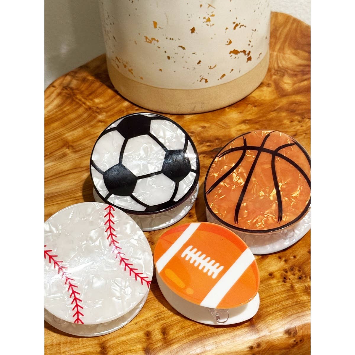 Premium Quality Sports Ball Theme Hair Claw Clip-Love and Repeat-Heathered Boho Boutique, Women's Fashion and Accessories in Palmetto, FL