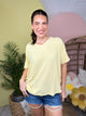 Breezy Days V-Neck Top-110 SHORT SLEEVE TOP-ZENANA-Heathered Boho Boutique, Women's Fashion and Accessories in Palmetto, FL