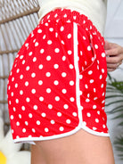 Red Polka Dot Everyday Shorts-160 SHORTS-Jess Lea-Heathered Boho Boutique, Women's Fashion and Accessories in Palmetto, FL