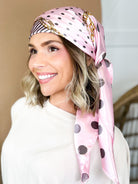 Dots & Chain Pattern Luxe Satin Head Scarf-340 Other Accessories-Heathered Boho-Heathered Boho Boutique, Women's Fashion and Accessories in Palmetto, FL