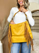 Sav Distressed Hobo Bag w/ Fringe Detail-320 Bags-Jen & Co.-Heathered Boho Boutique, Women's Fashion and Accessories in Palmetto, FL