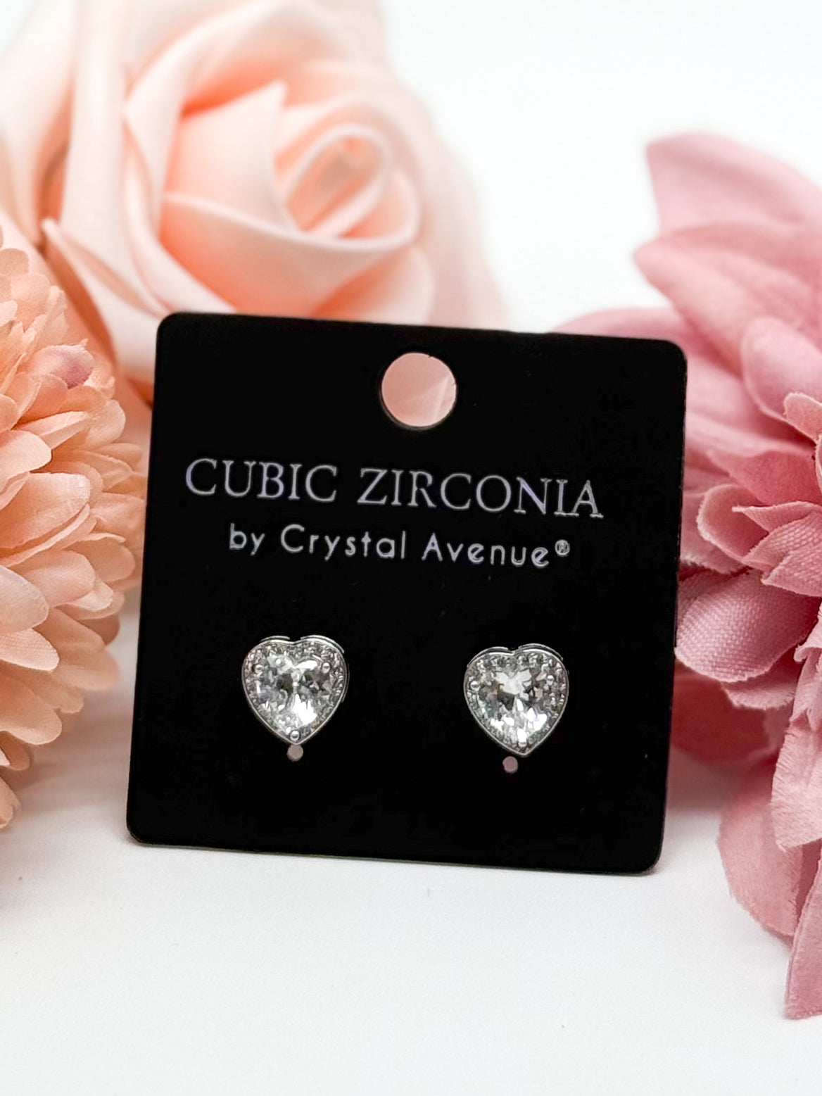 CZ Heart Stud Earring-310 Jewelry-RM Manufacturing-Heathered Boho Boutique, Women's Fashion and Accessories in Palmetto, FL