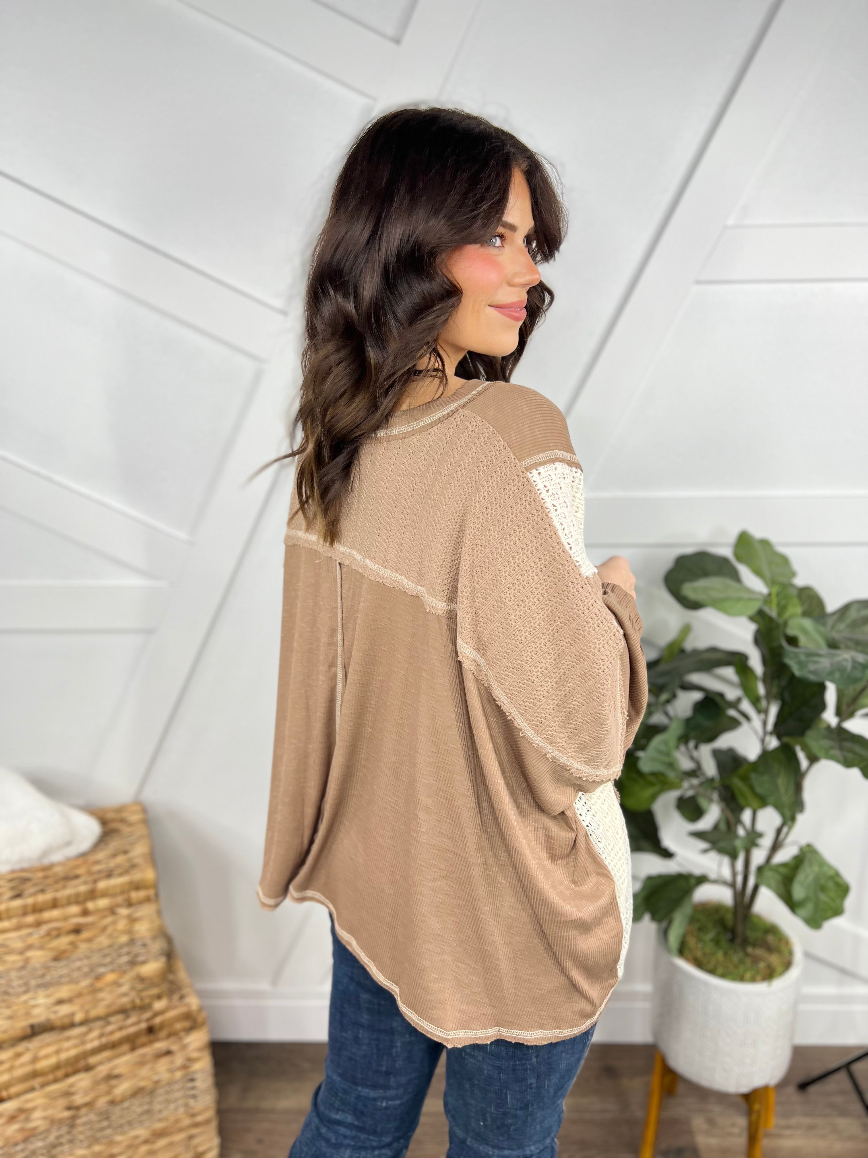 Nick of Time Top-120 Long Sleeve Tops-Pol-Heathered Boho Boutique, Women's Fashion and Accessories in Palmetto, FL