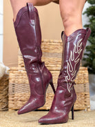 Black Friday: Flames Boots - Cherry-350 SHOES-Azarayah-Heathered Boho Boutique, Women's Fashion and Accessories in Palmetto, FL