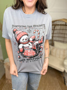 Surviving the Holidays Graphic Tee-130 Graphic Tees-Heathered Boho-Heathered Boho Boutique, Women's Fashion and Accessories in Palmetto, FL