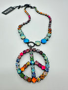 Peace POP Necklace in Watermelon-310 Jewelry-Tova-Heathered Boho Boutique, Women's Fashion and Accessories in Palmetto, FL