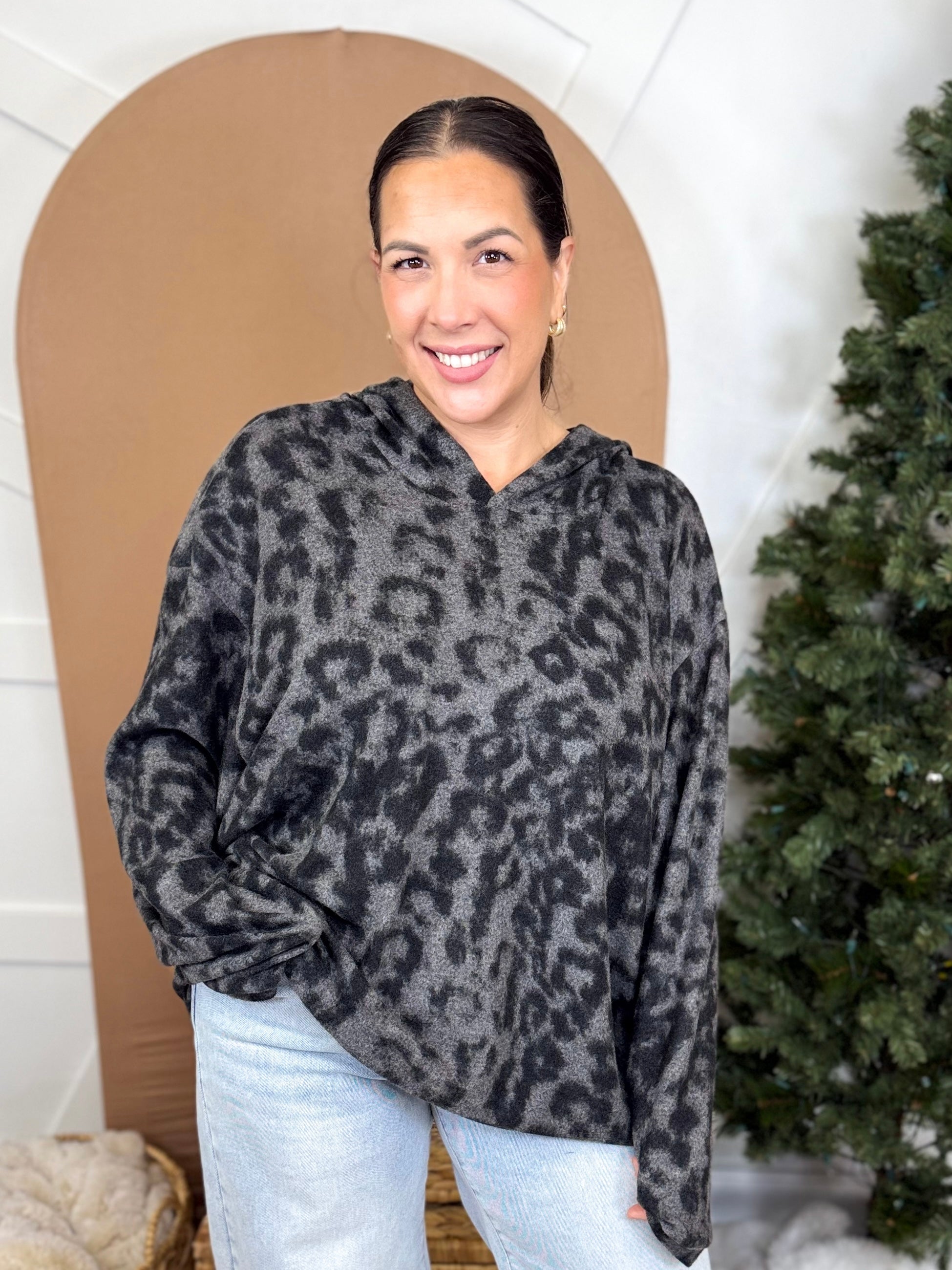 The Heather Hoodie- Midnight Leopard-210 HOODIES-Heathered Boho-Heathered Boho Boutique, Women's Fashion and Accessories in Palmetto, FL