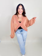 RESTOCK : Reversible In a Twist Top-120 Long Sleeve Tops-Pol-Heathered Boho Boutique, Women's Fashion and Accessories in Palmetto, FL