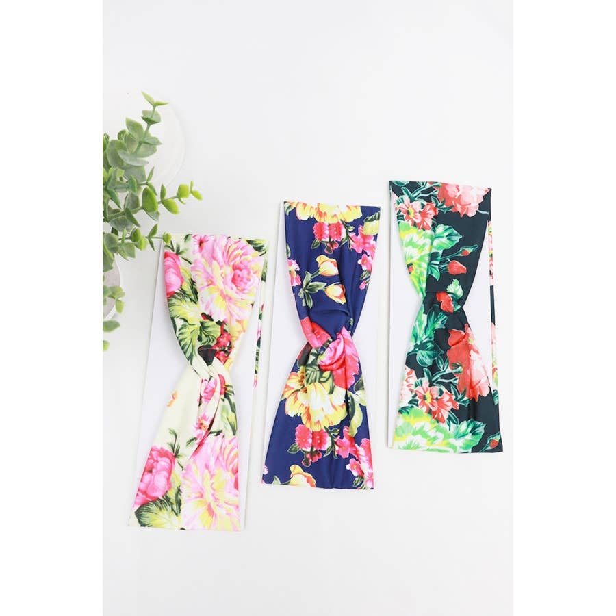 Flower Print Headwrap-Love and Repeat-Heathered Boho Boutique, Women's Fashion and Accessories in Palmetto, FL