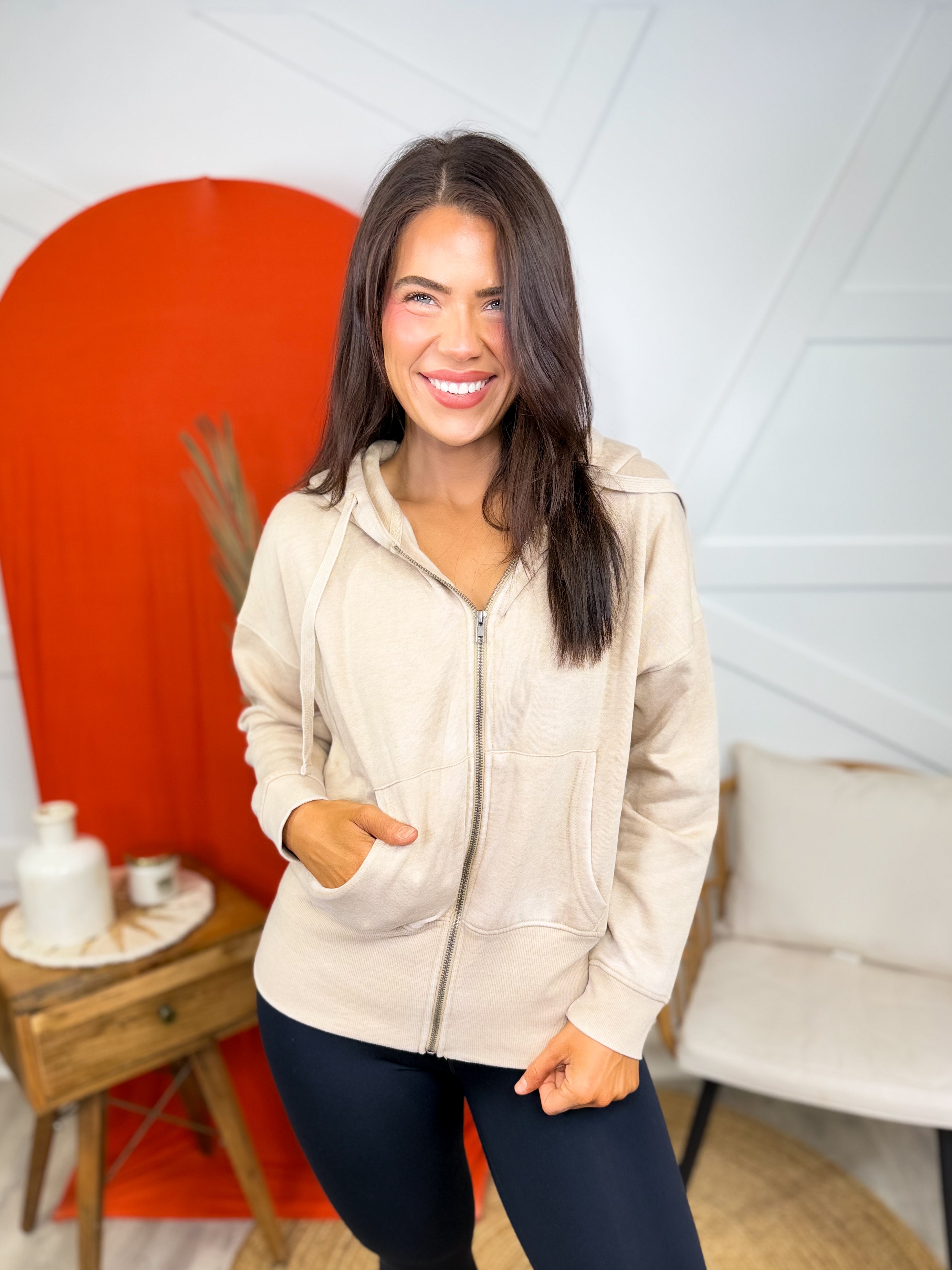 RESTOCK: Cozy Fleece Hoodie-210 Hoodies-Mono B-Heathered Boho Boutique, Women's Fashion and Accessories in Palmetto, FL