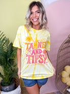 Tanned & Tipsy Graphic Tee-130 Graphic Tees-Heathered Boho-Heathered Boho Boutique, Women's Fashion and Accessories in Palmetto, FL