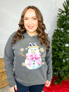 Glitter Snowman Graphic Long Sleeve-120 Long Sleeve Tops-Heathered Boho-Heathered Boho Boutique, Women's Fashion and Accessories in Palmetto, FL