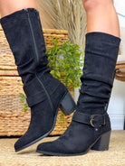 Kacee Boots - Black Suede-350 SHOES-Olem Shoes-Heathered Boho Boutique, Women's Fashion and Accessories in Palmetto, FL