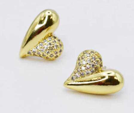 Rosy Heart Stud-310 Jewelry-Treasure Jewels-Heathered Boho Boutique, Women's Fashion and Accessories in Palmetto, FL