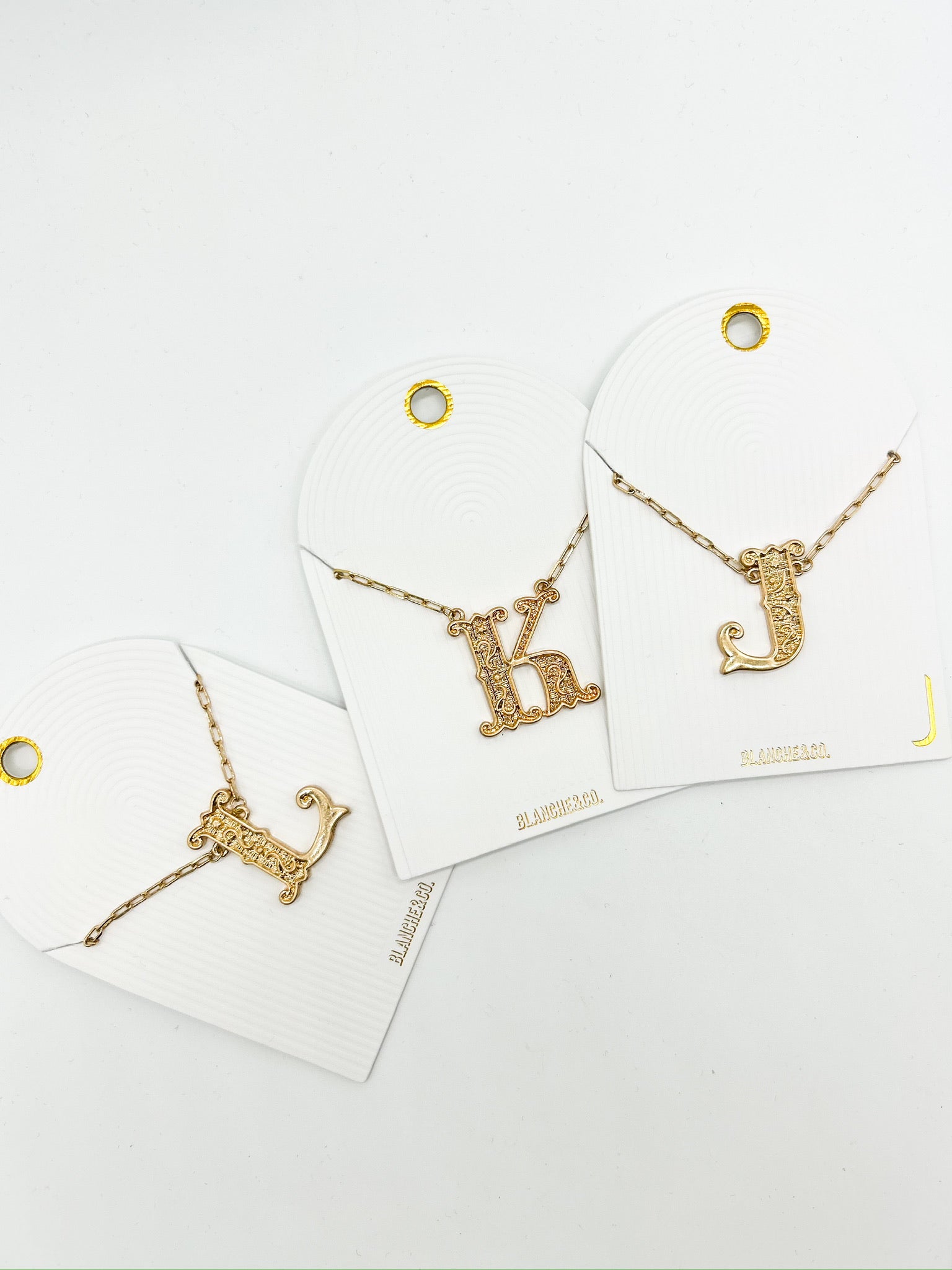 Western Font Initial Necklace-310 Jewelry-Blanche Design Co.-Heathered Boho Boutique, Women's Fashion and Accessories in Palmetto, FL