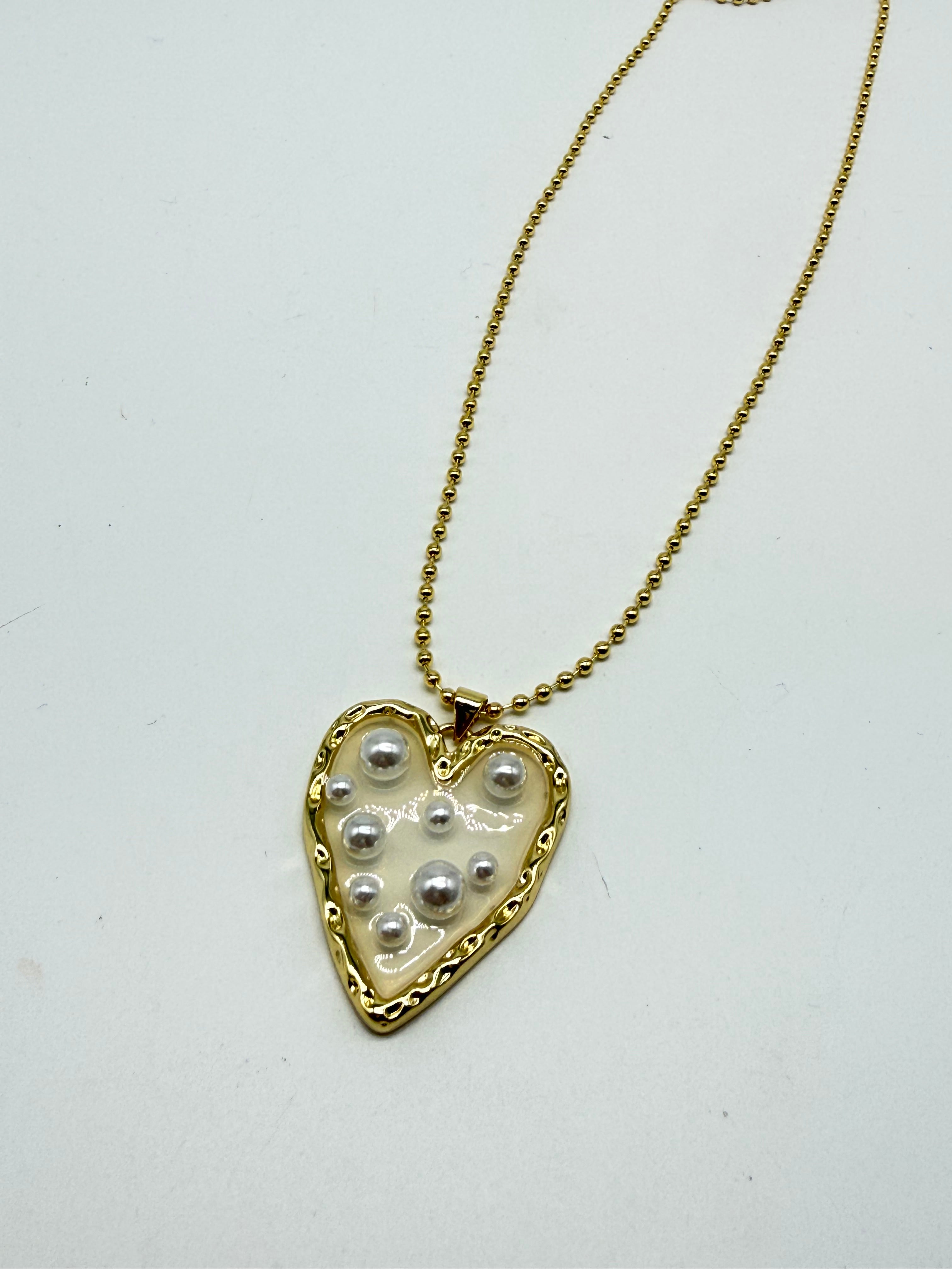 Restock: Pearl Love Necklace-310 Jewelry-NIHAO JEWELRY-Heathered Boho Boutique, Women's Fashion and Accessories in Palmetto, FL