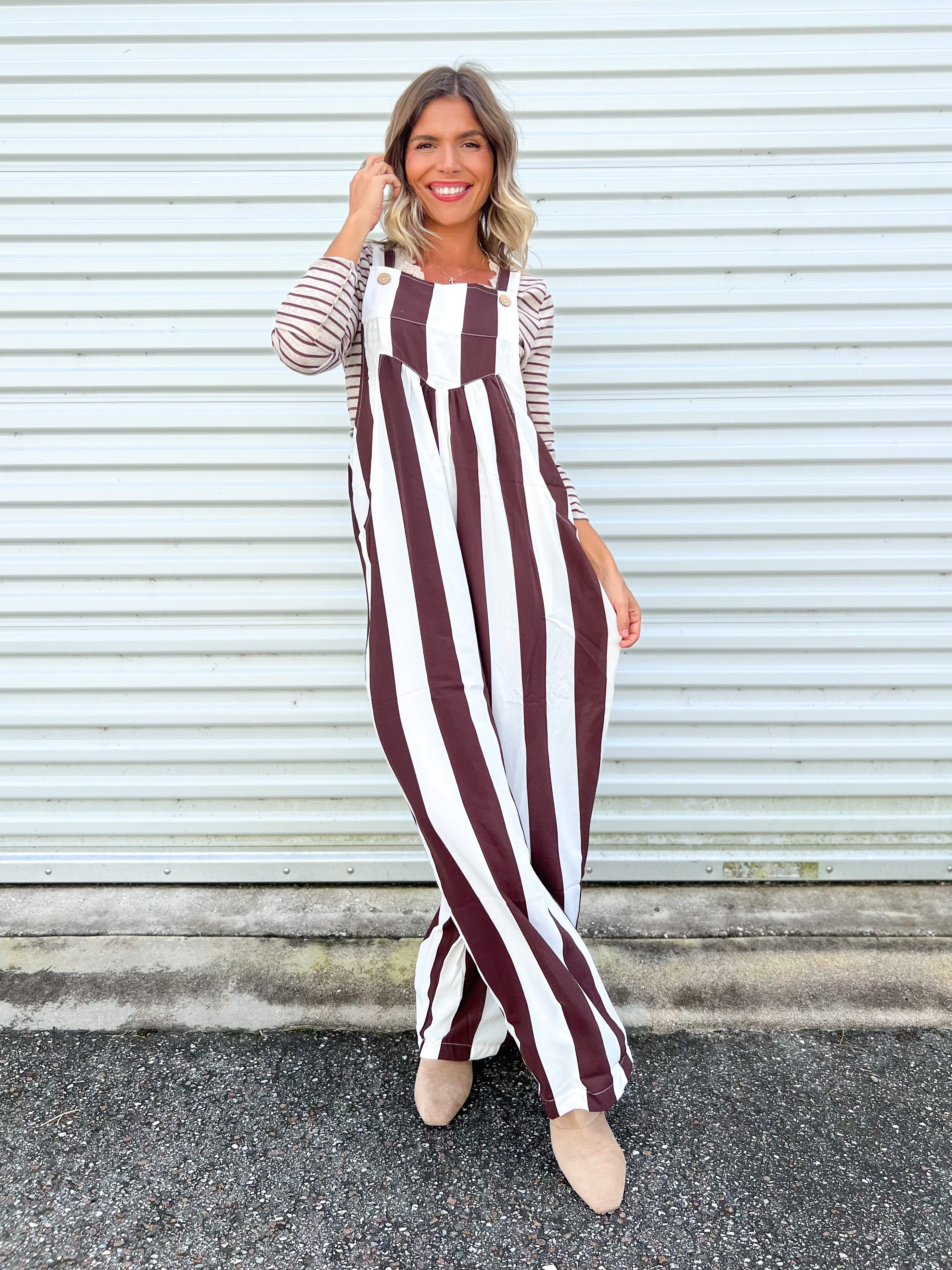 Stripe It Easy Overalls-230 DRESSES/JUMPSUITS/ROMPERS-ODDI-Heathered Boho Boutique, Women's Fashion and Accessories in Palmetto, FL