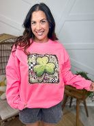 Preppy St. Patty’s Day Retro Graphic Sweatshirt-130 Graphic Tees-Heathered Boho-Heathered Boho Boutique, Women's Fashion and Accessories in Palmetto, FL