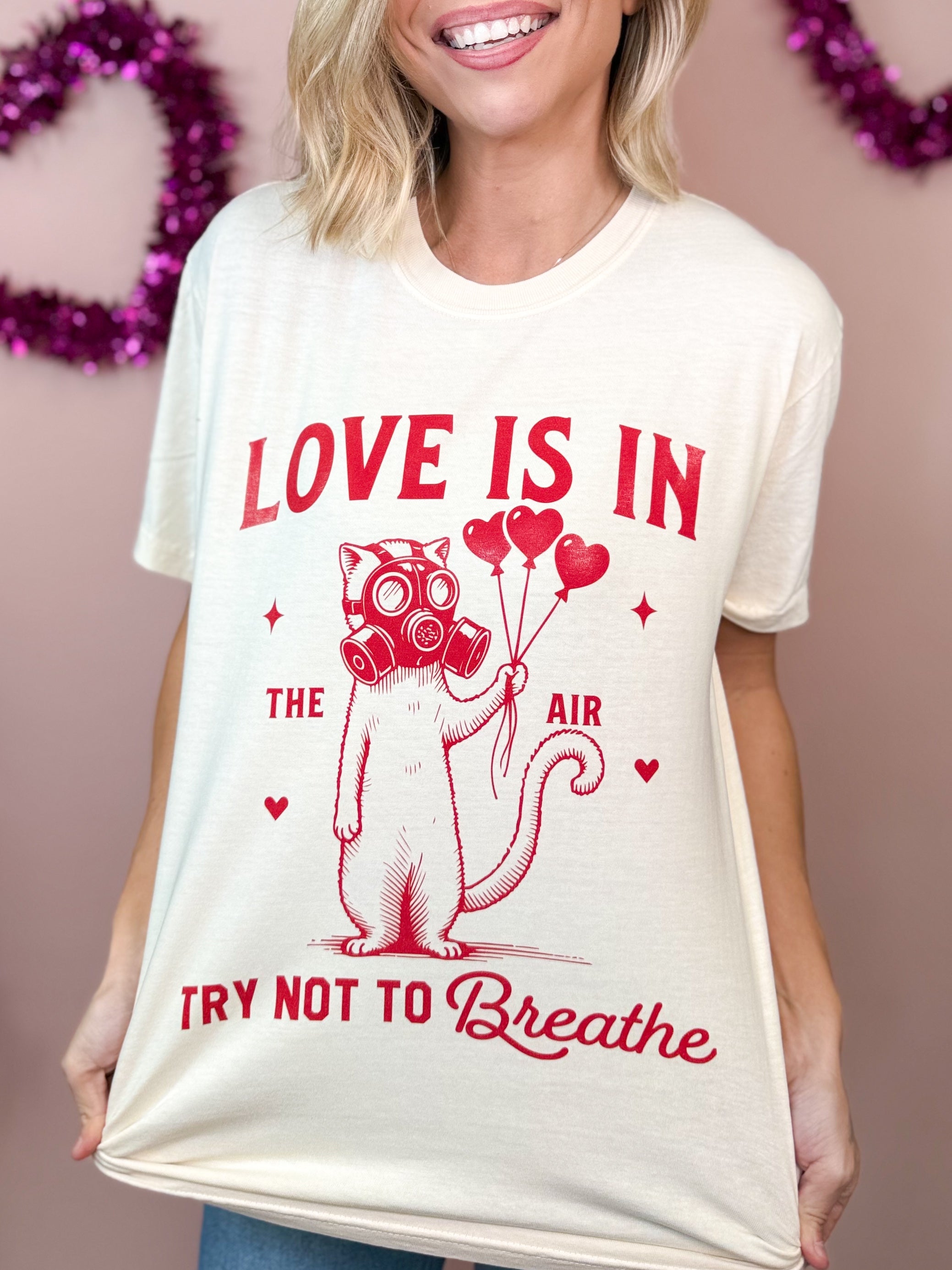 Love Is in the Air Graphic Tee-130 Graphic Tees-Heathered Boho-Heathered Boho Boutique, Women's Fashion and Accessories in Palmetto, FL