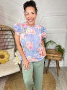 Whistledown Top-110 SHORT SLEEVE TOP-ODDI-Heathered Boho Boutique, Women's Fashion and Accessories in Palmetto, FL