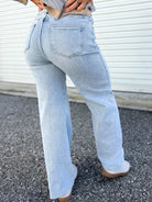 Moment of Truth Palazzo Jeans by Risen-190 JEANS-Risen Jeans-Heathered Boho Boutique, Women's Fashion and Accessories in Palmetto, FL