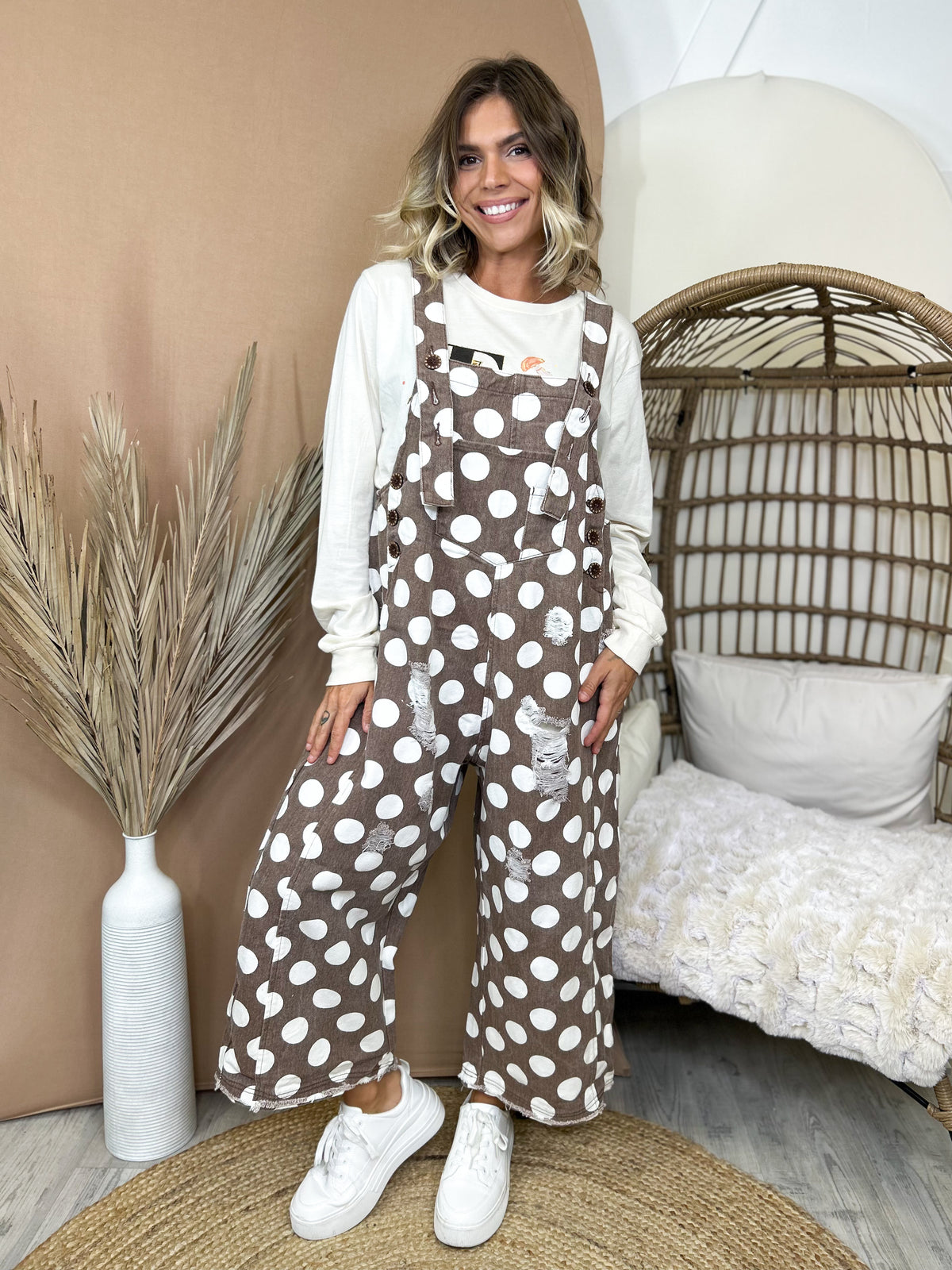 The Dottie Darling Overalls-230 DRESSES/JUMPSUITS/ROMPERS-EASEL-Heathered Boho Boutique, Women's Fashion and Accessories in Palmetto, FL