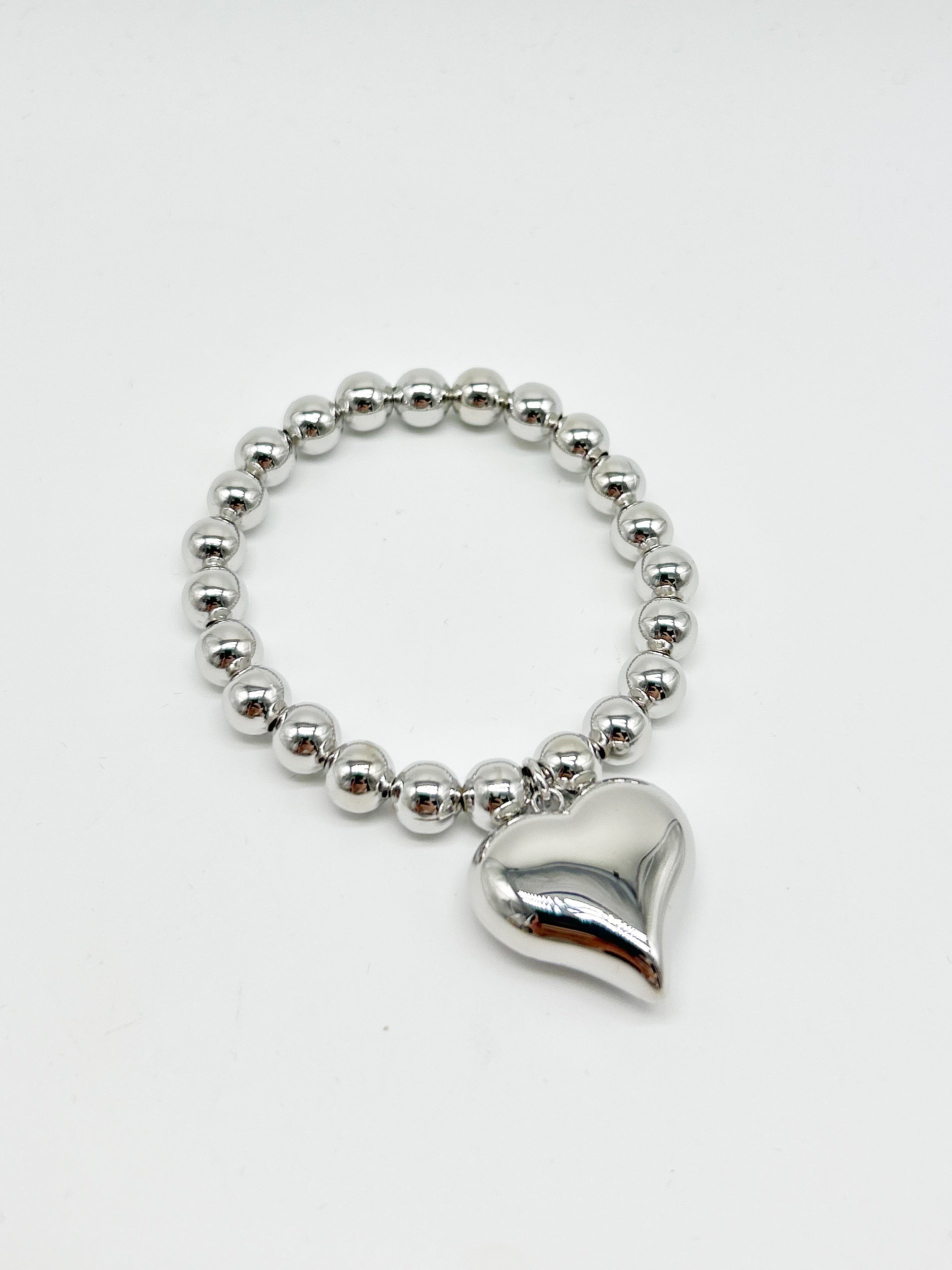 Puff Heart Stretch Bracelet-310 Jewelry-JOSEPH ANTHONY NY, INC.-Heathered Boho Boutique, Women's Fashion and Accessories in Palmetto, FL