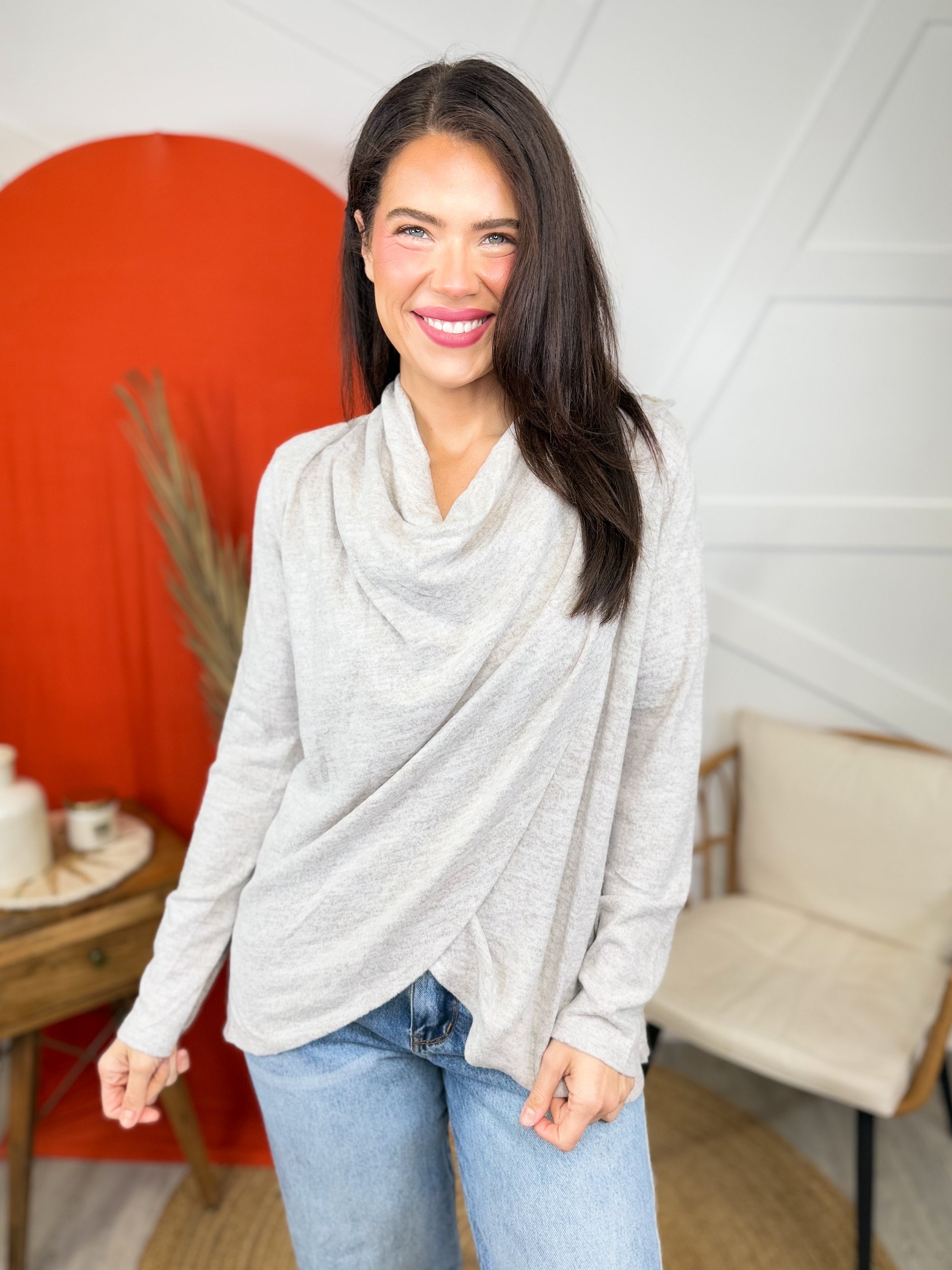 Journey Long Sleeve Top-120 LONG SLEEVE TOPS-DEAR SCARLETT-Heathered Boho Boutique, Women's Fashion and Accessories in Palmetto, FL