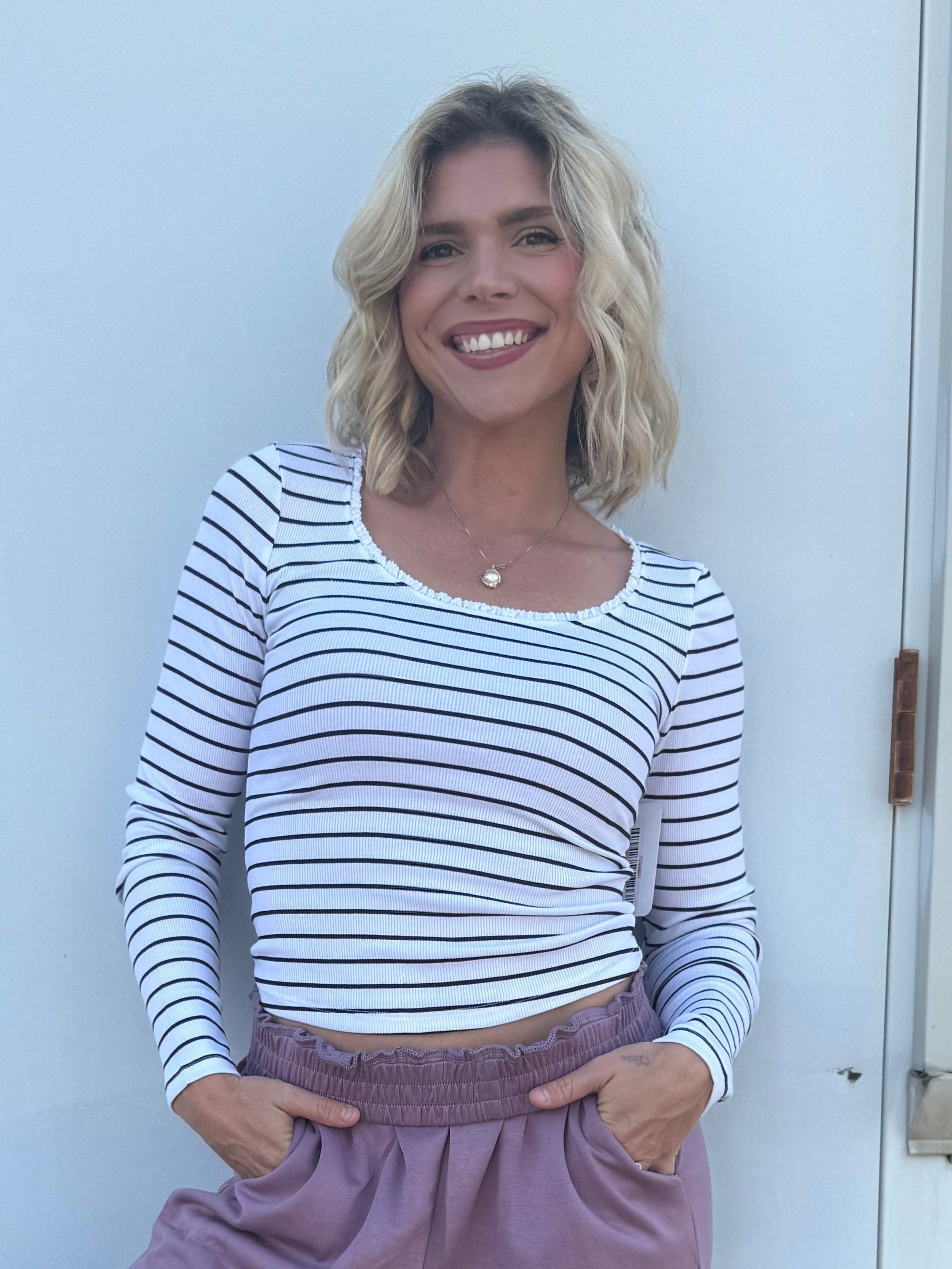 Doorbuster: In the Know Top-120 LONG SLEEVE TOPS-Ambiance Apparel-Heathered Boho Boutique, Women's Fashion and Accessories in Palmetto, FL