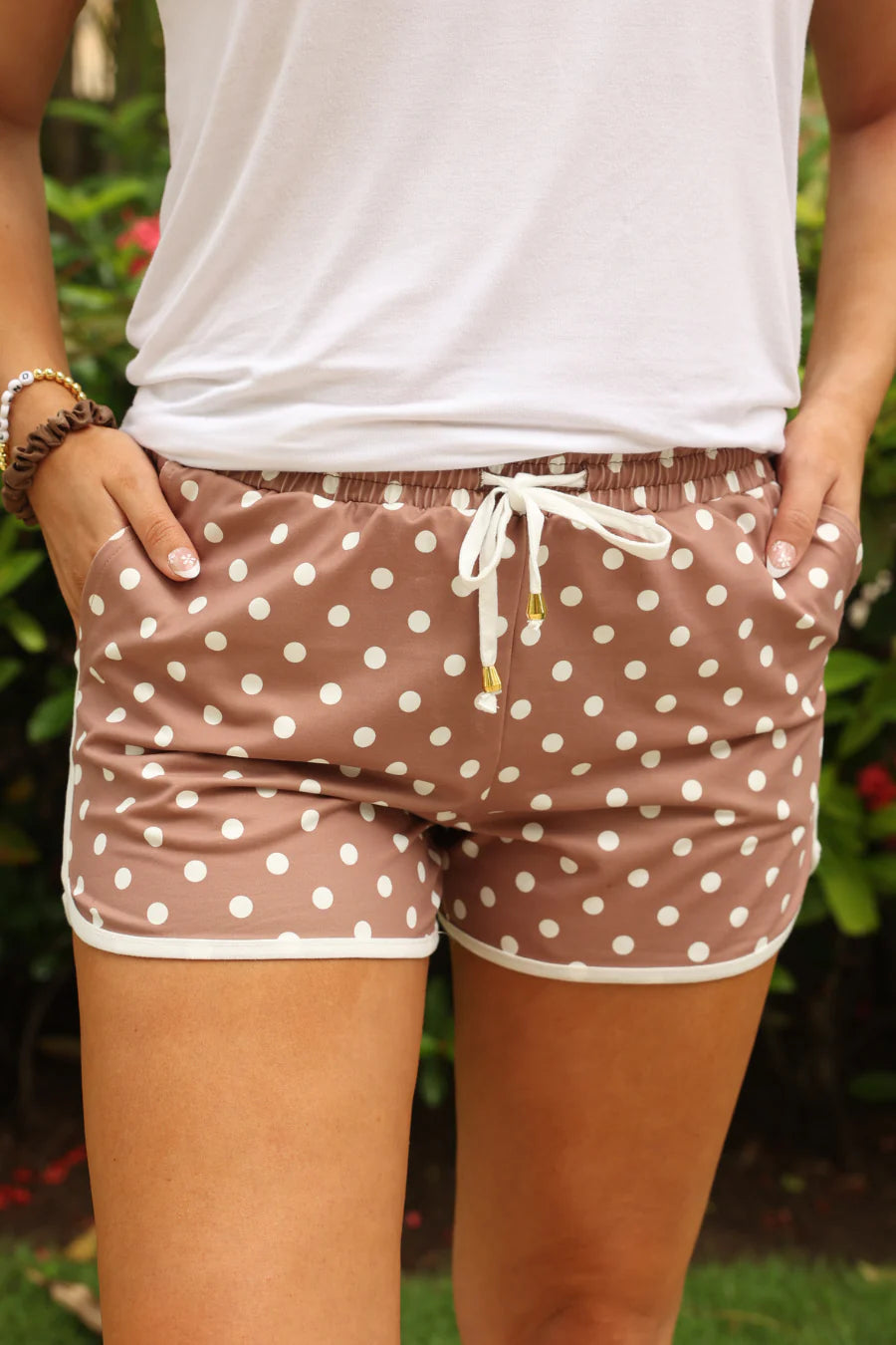 PREORDER : Mocha Mousse Polka Dot Everyday Shorts-400 Takeover/Pre-Order-Jess Lea-Heathered Boho Boutique, Women's Fashion and Accessories in Palmetto, FL