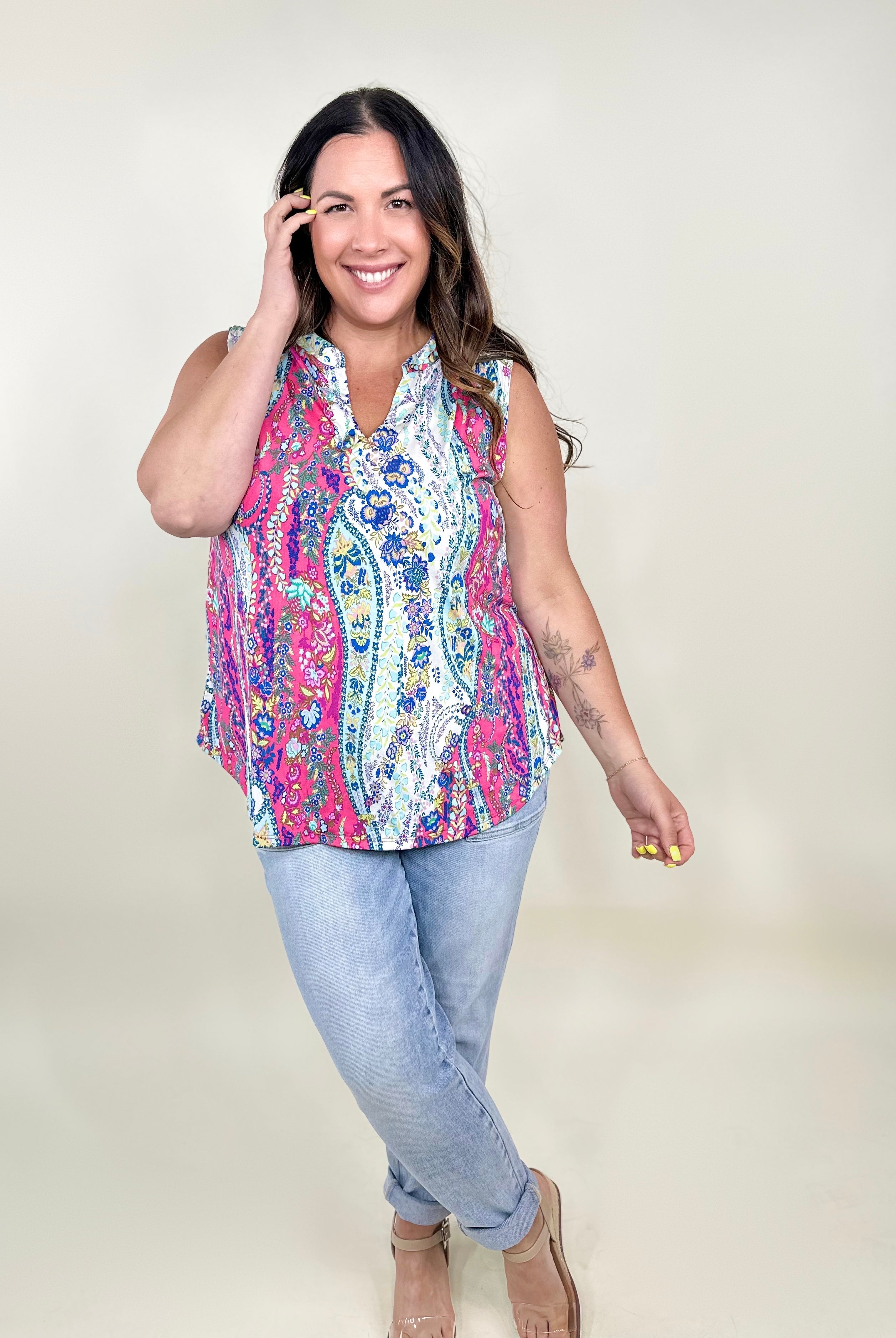 The Good Life Top-110 Short Sleeve Top-White Birch-Heathered Boho Boutique, Women's Fashion and Accessories in Palmetto, FL