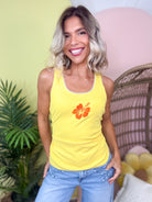 Hibiscus Tank-100 TANK/CROP TOPS-BLAKELEY-Heathered Boho Boutique, Women's Fashion and Accessories in Palmetto, FL