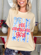 All American Girl Graphic Tee-130 Graphic Tees-Heathered Boho-Heathered Boho Boutique, Women's Fashion and Accessories in Palmetto, FL