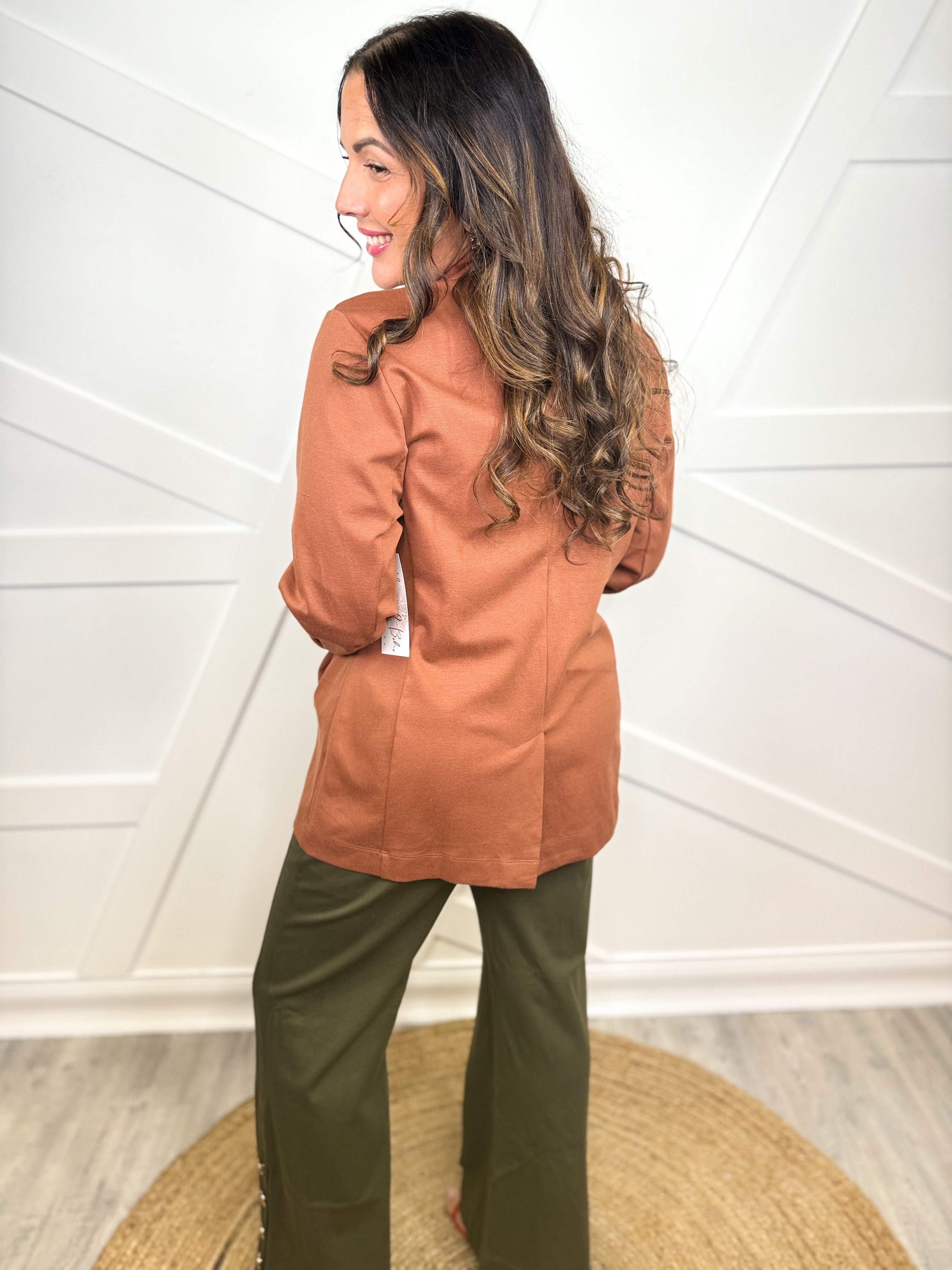 Executive Jacket - Caramel-200 JACKETS/SHACKETS-DEAR SCARLETT-Heathered Boho Boutique, Women's Fashion and Accessories in Palmetto, FL