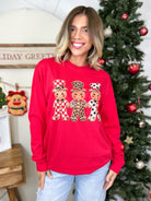 Retro Nostalgic Gingerbread Graphic Long Sleeve-130 Graphic Tees-Heathered Boho-Heathered Boho Boutique, Women's Fashion and Accessories in Palmetto, FL