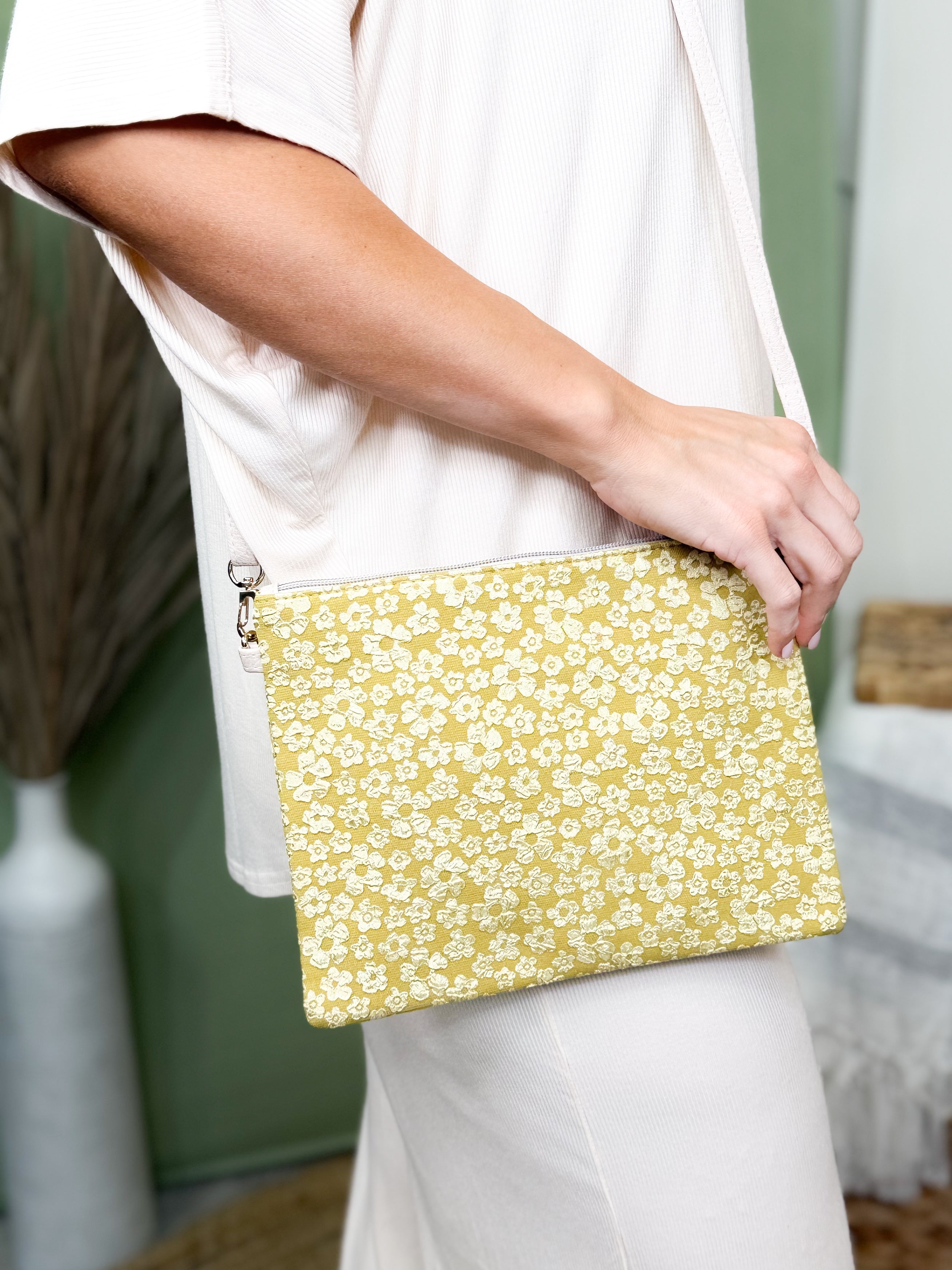 Patterned Crossbody with Wristlet-320 Bags-Clovered Accessories-Heathered Boho Boutique, Women's Fashion and Accessories in Palmetto, FL