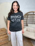 Mentally Spicy Graphic Tee-White Text-130 Graphic Tees-Heathered Boho-Heathered Boho Boutique, Women's Fashion and Accessories in Palmetto, FL